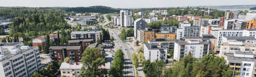 Ilmakuva Härmälästä Partolan suuntaan.